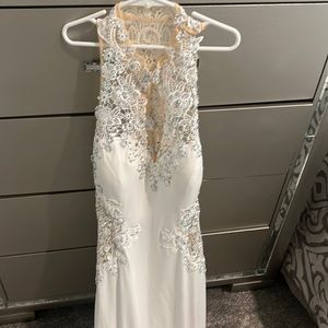 Beautiful wedding dress with cutouts and bedazzles